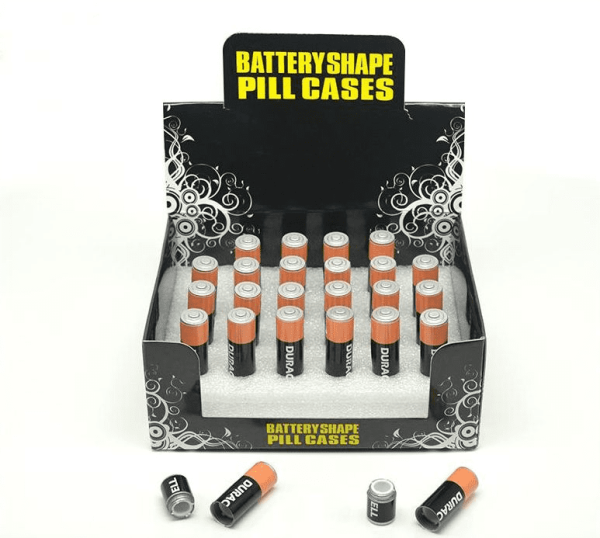 Box of 24 - Battery Shaped Pill Holder