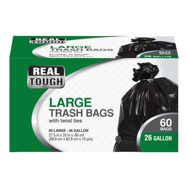 Real Tough | Black Trash Bags