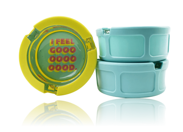 Giddy | Silicone & Glass 3 Inch Round Ashtrays - Image 2