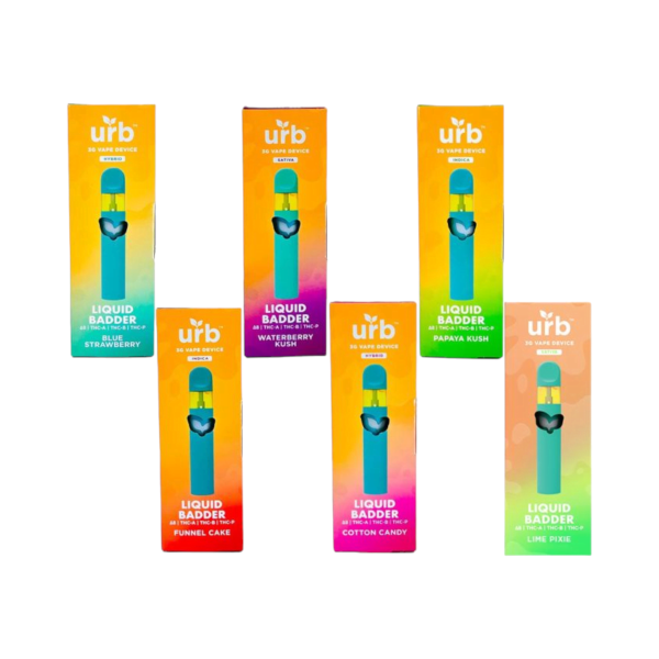 Box of 6 - Urb - Liquid Badder D8 + THCA + THCB + THCP Disposable - 3G