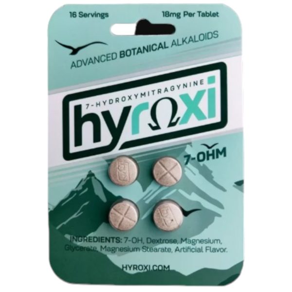 Hyroxi | 7 Hydroxy Advanced Alkaloid Tablets | 4 Count - 18mg Each